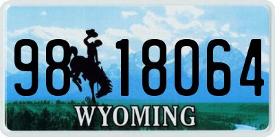 WY license plate 9818064