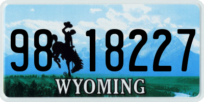 WY license plate 9818227
