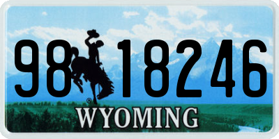 WY license plate 9818246