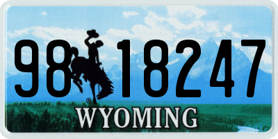 WY license plate 9818247