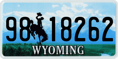 WY license plate 9818262
