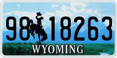 WY license plate 9818263