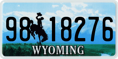 WY license plate 9818276