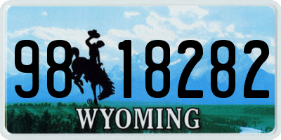 WY license plate 9818282