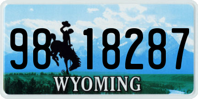 WY license plate 9818287