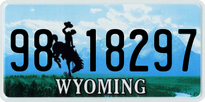WY license plate 9818297