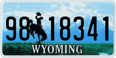 WY license plate 9818341