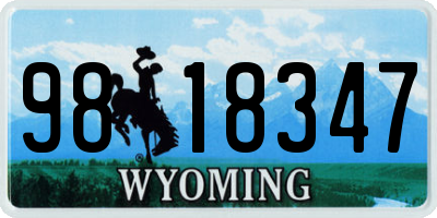 WY license plate 9818347