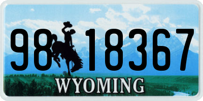 WY license plate 9818367