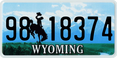 WY license plate 9818374