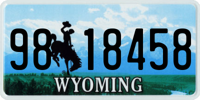 WY license plate 9818458