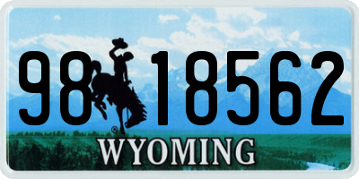 WY license plate 9818562