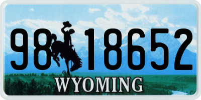WY license plate 9818652