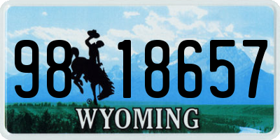 WY license plate 9818657