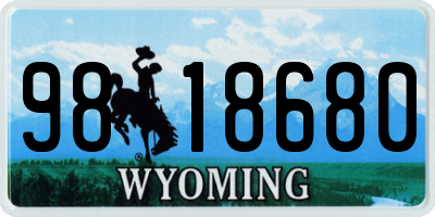 WY license plate 9818680