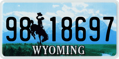WY license plate 9818697
