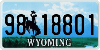 WY license plate 9818801