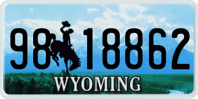 WY license plate 9818862