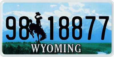 WY license plate 9818877