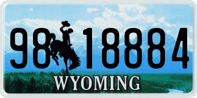 WY license plate 9818884