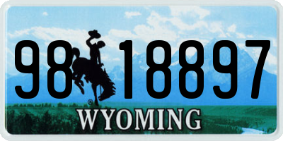 WY license plate 9818897