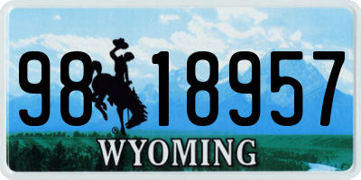 WY license plate 9818957