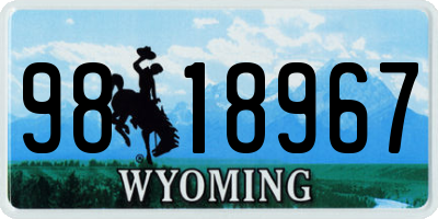 WY license plate 9818967