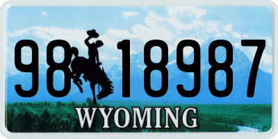 WY license plate 9818987