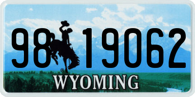 WY license plate 9819062
