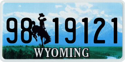 WY license plate 9819121