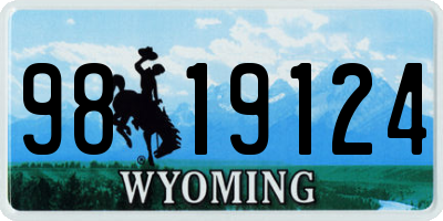 WY license plate 9819124