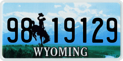 WY license plate 9819129