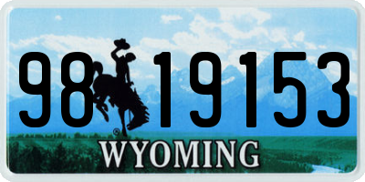 WY license plate 9819153