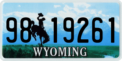 WY license plate 9819261
