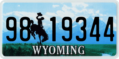 WY license plate 9819344