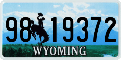 WY license plate 9819372