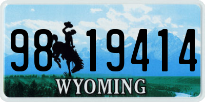 WY license plate 9819414