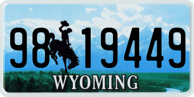 WY license plate 9819449