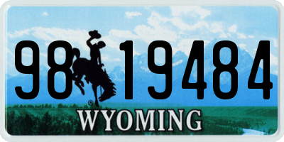 WY license plate 9819484