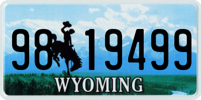 WY license plate 9819499