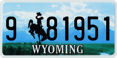 WY license plate 981951