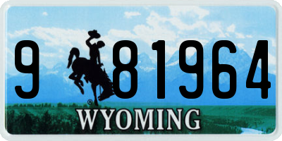 WY license plate 981964