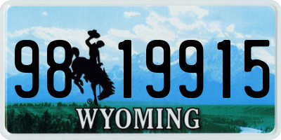 WY license plate 9819915