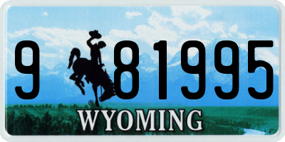 WY license plate 981995
