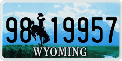 WY license plate 9819957