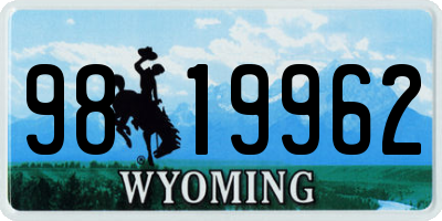 WY license plate 9819962