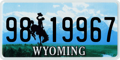 WY license plate 9819967