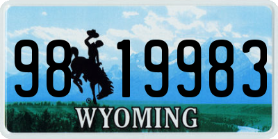 WY license plate 9819983