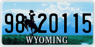 WY license plate 9820115