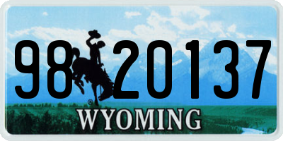 WY license plate 9820137